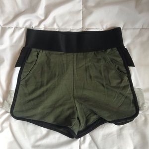 Green sleep/workout shorts